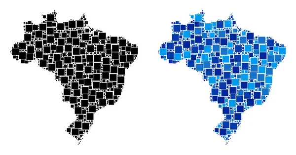 Mavi varyant ile nokta Brezilya harita