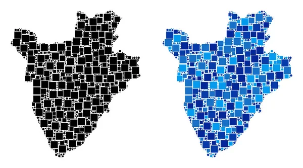 Mapa de Dot Burundi com Variante Azul — Vetor de Stock