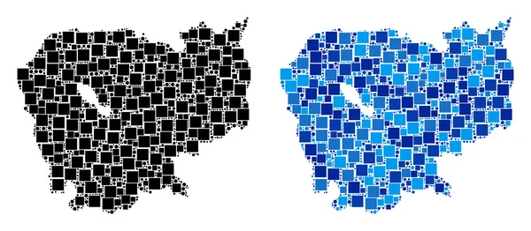 Mavi varyant ile noktalı Kamboçya Haritası