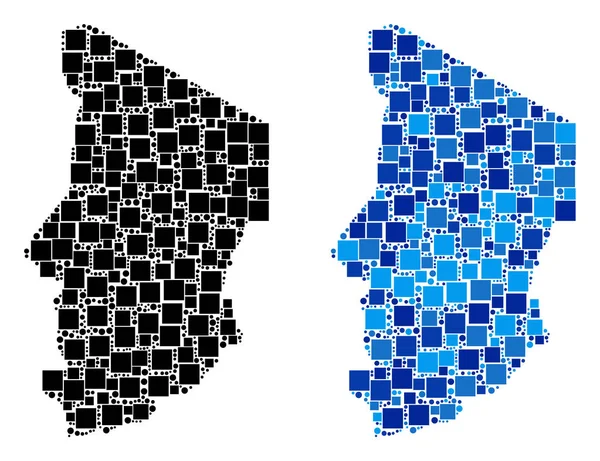 Blue Version ile noktalı Çad Haritası