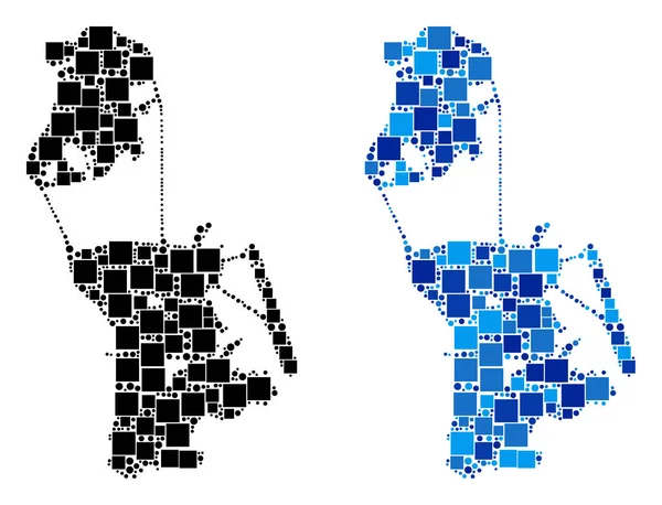 Blue Version ile noktalı Çin Macau harita