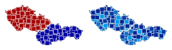 Pontozott Csehszlovákia térképen kék változat — Stock Vector