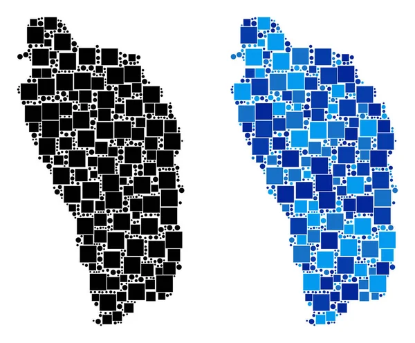 Blue Version ile noktalı Dominica Ada Haritası