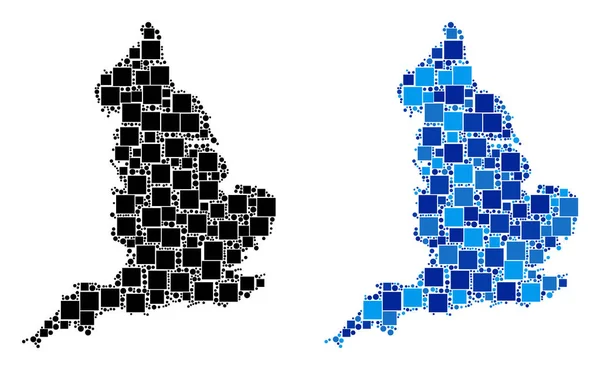 Blue Version ile noktalı İngiltere harita