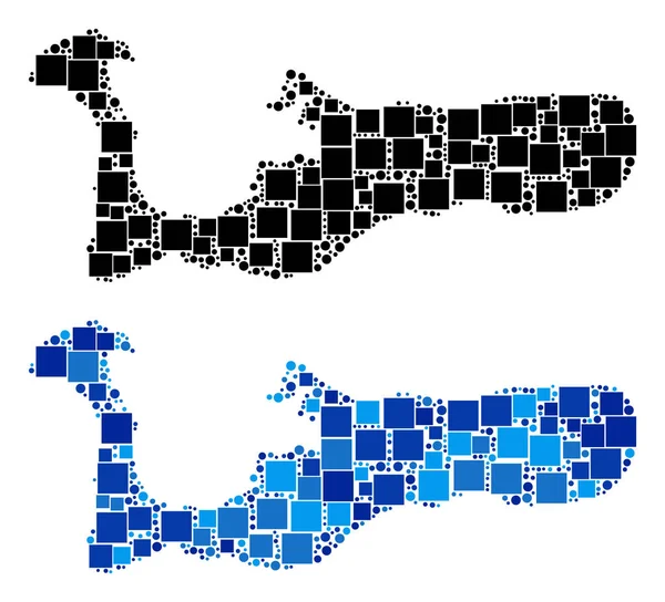 青の変種と点線のグランド ケイマン島地図 — ストックベクタ