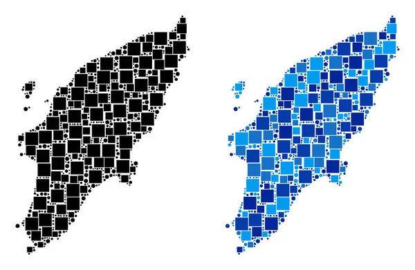 Blue Version nokta Yunan Rodos Adası Haritası