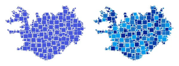 Nokta İzlanda harita ile mavi sürüm