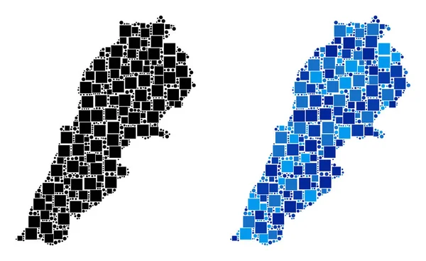 Blue Version ile noktalı Lübnan harita