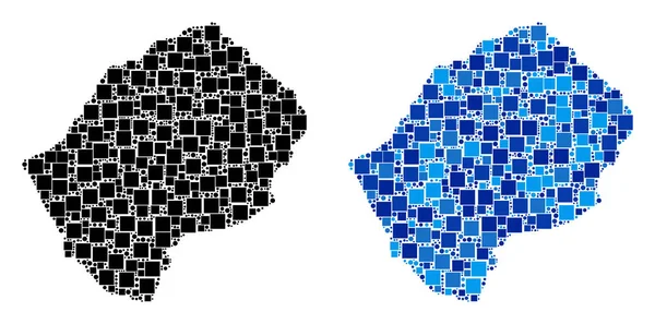 Mavi varyant ile nokta Lesoto Haritası