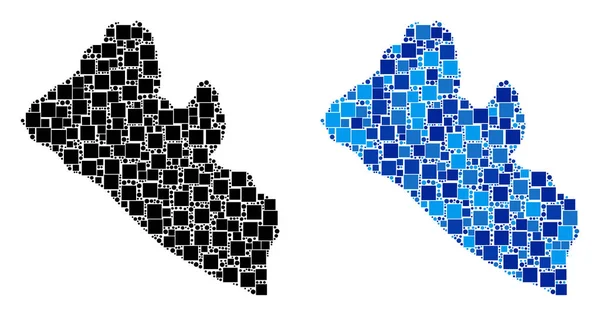 Mavi varyant ile nokta Liberya Haritası