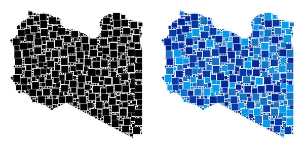 Blue Version ile noktalı Libya Haritası