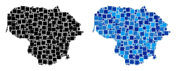 Mavi varyant ile noktalı Litvanya Haritası