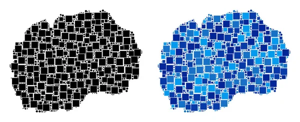 Blue Version ile noktalı Makedonia harita