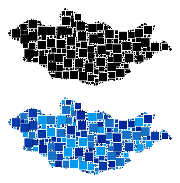 Blue Version ile noktalı Moğolistan haritası