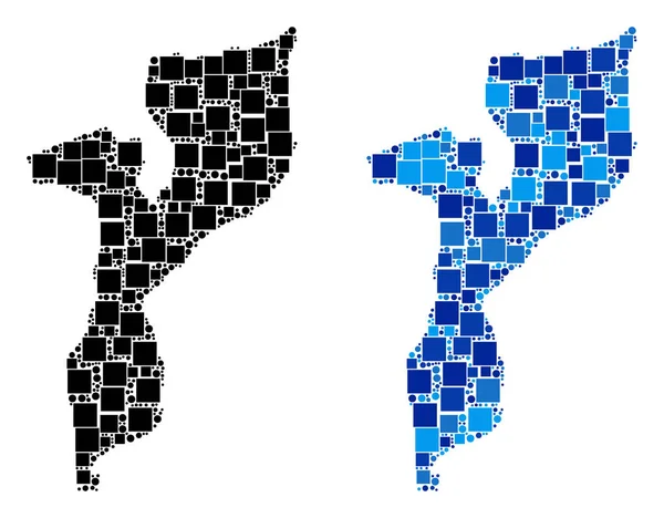 Mavi varyant ile nokta Mozambik Haritası