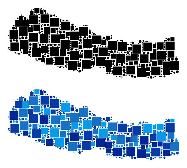 Mavi varyant ile nokta Nepal Haritası