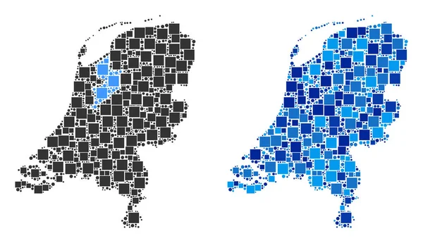 Blue Version ile noktalı Hollanda harita