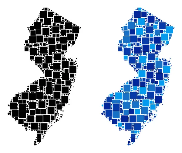 Mavi varyant ile noktalı yeni Jersey eyalet harita