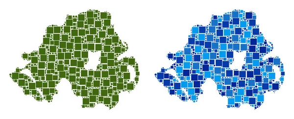 Mavi varyant ile noktalı Kuzey İrlanda Haritası