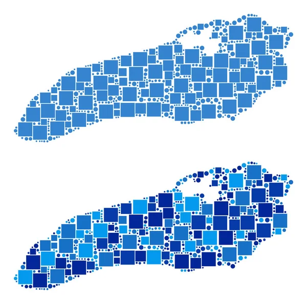 Mavi varyant ile noktalı Ontario Gölü harita