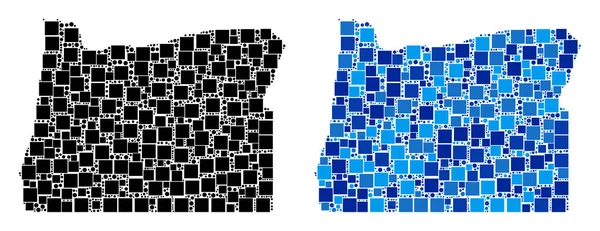 Mavi varyant ile noktalı Oregon State harita