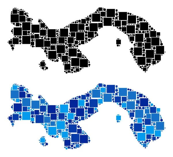 Prickade Panama karta med blå Variant — Stock vektor