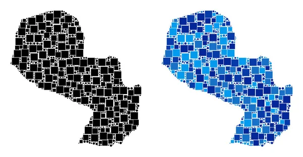 Blue Version ile noktalı Paraguay harita