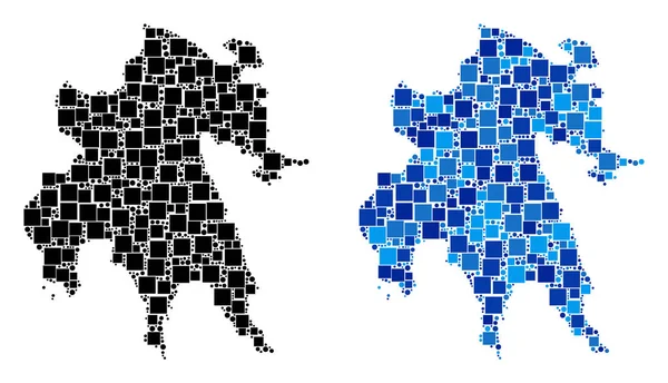 Blue Version ile noktalı Mora Yarımadası Haritası