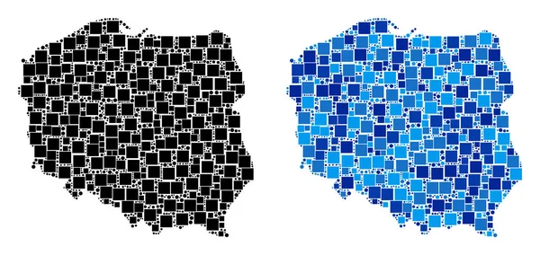 Blue Version ile noktalı Polonya harita