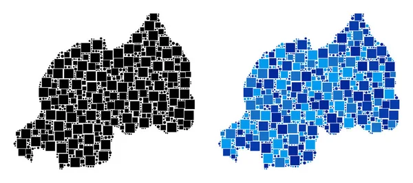 Mavi varyant ile nokta Ruanda Haritası