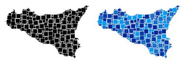 Mavi varyant ile nokta Sicilia harita