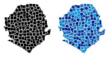 Mavi varyant ile nokta Sierra Leone Haritası