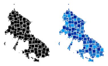 Blue Version ile noktalı Skyros Yunan Adası Haritası