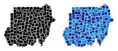 Mavi varyant ile nokta Sudan harita