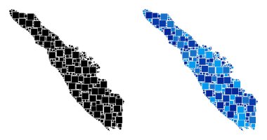 Blue Version ile noktalı Sumatra Adası Haritası