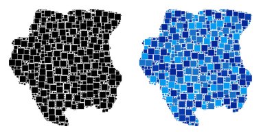 Mavi varyant ile nokta Surinam Haritası