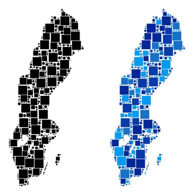 Mavi varyant ile nokta İsveç harita