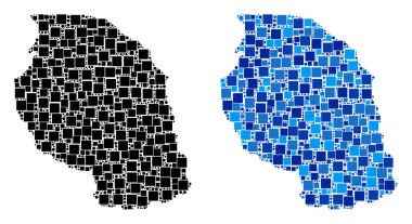 Blue Version ile noktalı Tanzanya Haritası