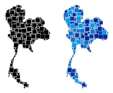 Nokta Tayland harita ile mavi sürüm