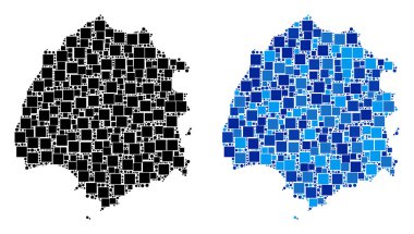 Mavi varyant ile nokta Thassos Yunan Adası Haritası