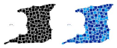 Blue Version ile noktalı Trinidad ada Haritası