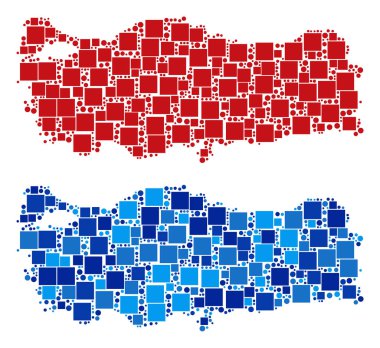 Mavi varyant ile noktalı Türkiye Haritası