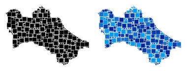 Nokta Türkmenistan harita ile mavi sürüm