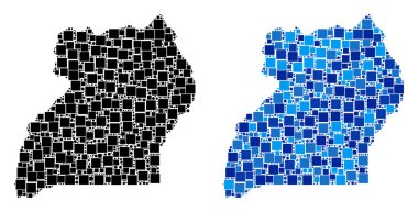 Blue Version nokta Uganda Haritası