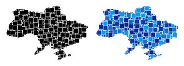 Crimea mavi varyant ile noktalı Ukrayna Haritası