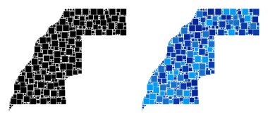 Mavi varyant ile noktalı Batı Sahra harita