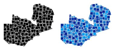 Blue Version nokta Zambiya Haritası