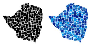 Mavi varyant ile nokta Zimbabve Haritası