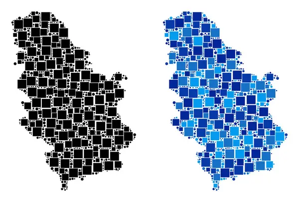 Nokta Sırbistan harita ile mavi sürüm