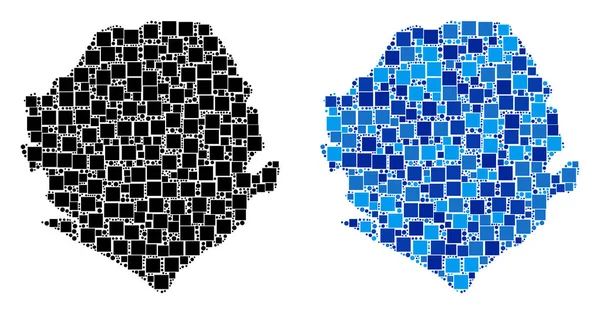 Mavi varyant ile nokta Sierra Leone Haritası